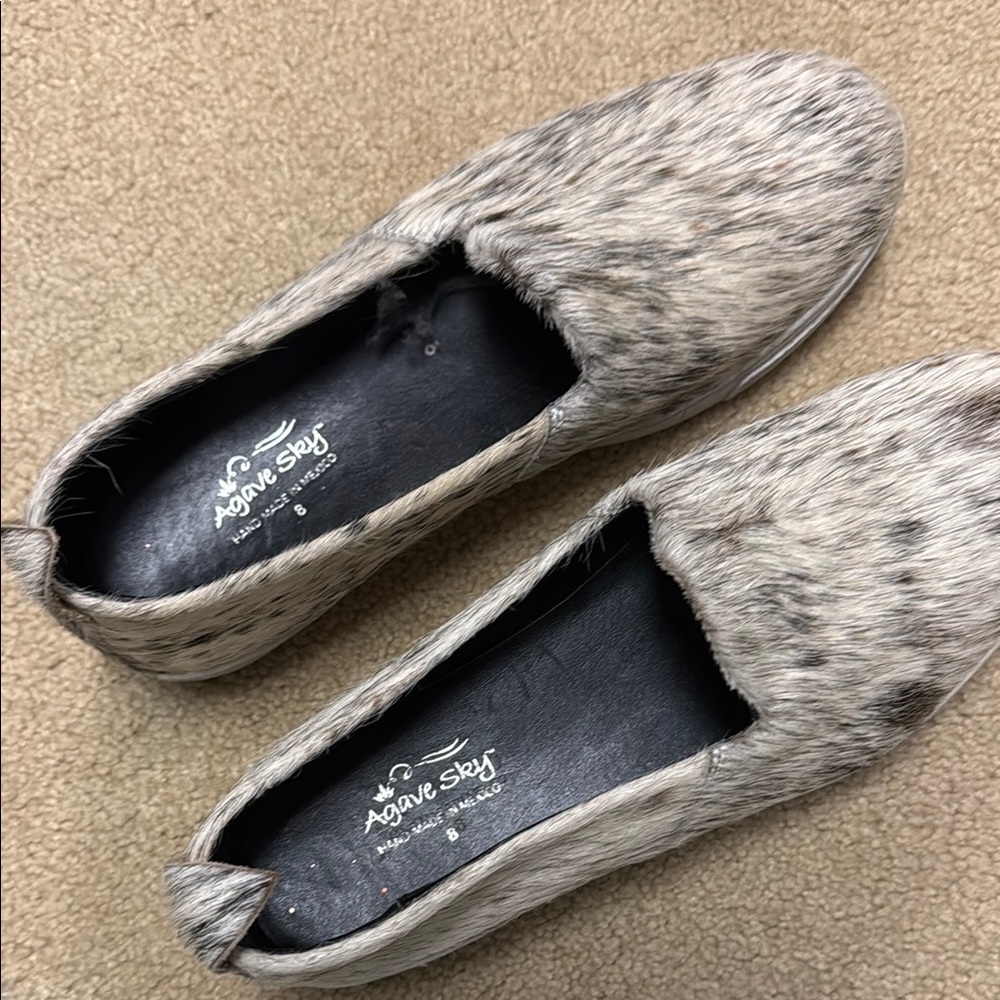 Agave Sky - cowhide Slip-On Flats size 8